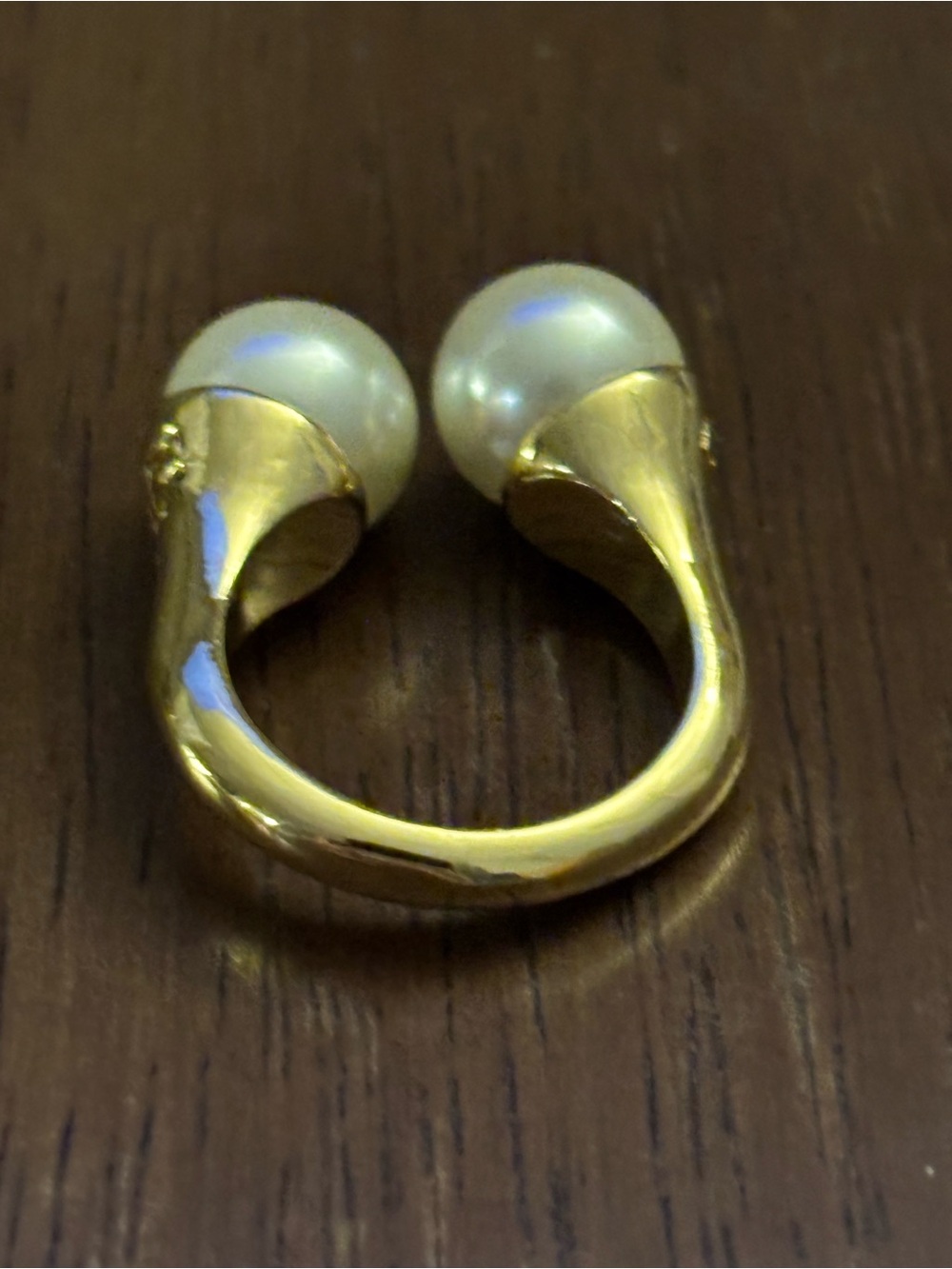 Tory Burch Gold Pearl Open Ring size 7 - Picture 7 of 7